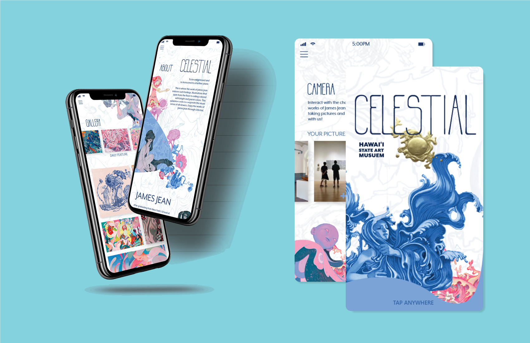 This is an app for the proposed Exhibition for the artist James Jean. 